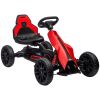 Aosom Kids Pedal Go Kart, Outdoor Ride on Toy with Adjustable Seat, Swing Axle, Handbrake, 4 Non-Slip EVA Wheels for Boys and Girls Aged 3-8 Years Old