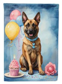 Belgian Malinois Happy Birthday Garden Flag Mailbox Flag Decorative Yard Flag Banner Outside Patio Artwork Yard Flower Beds, Garden Size, Multicolor
