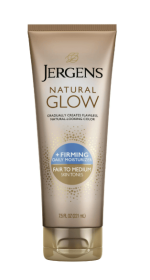 Jergens Natural Glow Firming Daily Moisturizer, Self Tanner, Fair to Medium Tone, 7.5 oz
