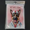 German Shepherd Get Well Soon Greeting Cards Pack of 8 Blank Cards with Envelopes Whimsical A7 Size 5x7 Blank Note Cards