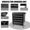 Rolling Tool Chest, 5-Drawer Toolbox on Wheels, Tool Cabinet Lockable and Movable with Tool Box Organizer Tray for Workshop, Garage