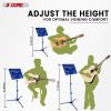 5 Core Music Stand For Sheet Music Height Adjustable Portable Folding Atril Para Partituras w Light Clip for Guitar Players Violinists Cellists Pianis