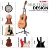 5 Core Guitar Stand Floor Adjustable Heavy Duty w Neck Holder for Acoustic Electric Classic Bass - GSH HD BLK