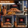 Infrared Quartz Electric Fireplace with Adjustable 3D Flame Colors and Overheat Protection