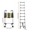 8.5FT telescopic ladder, telescopic aluminum alloy multi-purpose folding telescopic ladder with hooks and triangular support frame