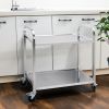 SOGA 2 Tier 85x45x90cm Stainless Steel Kitchen Dining Food Cart Trolley Utility Medium