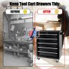 Rolling Tool Chest, 5-Drawer Toolbox on Wheels, Tool Cabinet Lockable and Movable with Tool Box Organizer Tray for Workshop, Garage