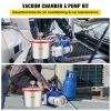 VEVOR 2 Gallon Vacuum Chamber With 5CFM Single-Pole Vacuum Pump, Acylic Lid Easy to Observe, Suitable For Silica and Resin