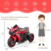 12V children's motorcycle, electric motorcycle with LED lights, red, three wheels