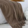 SOGA Coffee Acrylic Knitted Throw Blanket