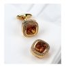 Men's Rhinestone Shirts Cufflinks Stainless Steel Wedding Shirt Stud