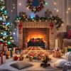 Infrared Quartz Electric Fireplace with Adjustable 3D Flame Colors and Overheat Protection
