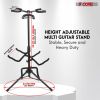 5CORE Triple 3 Guitar Stand Floor Adjustable 30-38.5 Inch Tripod Multi Guitars Holder Universal Folding Support Acoustic Electric Bass Banjo Stands GS