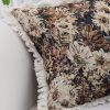 SOGA 50cm Vintage Oil Painting Color Raised Embroidery Empress Flower Throw Pillow