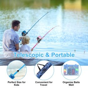Kids Fishing Pole Set Fishing Starter Kit Telescopic Fishing Rod and Reel Combo Kit with Tackle Box 56Pcs Fishing Lures for Boys Girls (Kids Fishing Rods: detail image N-Blue 1.2m/4ft 9 US$ 26.25 US$ 52.35 D0102HQP9CY)