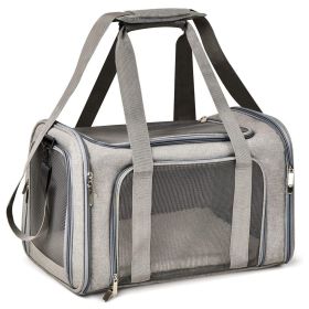 Carrier for Cat Pet Soft Transport Bag Foldable Dog Backpack 4 Open Doors Cat Ventilate Travel Bag Pet Supplies (Color: BLACK, size: 45x28x28(cm))