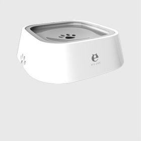 1.5L Cat Dog Water Bowl Carried Floating Bowl Anti-Overflow Slow Water Feeder Dispenser Pet Fountain ABS&PP Dog Supplies (Color: GRAY)