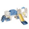 Toddler Slide, Kids Slide for Toddlers Age 1-4, 11in 1 Baby Slide Outdoor Indoor Playground with Basketball Hoop and Extra long aisle, Strong swing