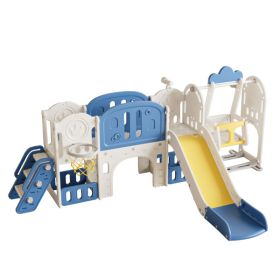 Toddler Slide, Kids Slide for Toddlers Age 1-4, 11in 1 Baby Slide Outdoor Indoor Playground with Basketball Hoop and Extra long aisle, Strong swing (Color: As Picture)