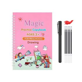 Early Education Magic Copybook Reusable Handwriting Practice  Kids Drawing Ink Workbook Children Pen Control Training Writing Drawing Educational Toy (Color: Drawing, Quantity: 1 book)