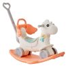 VEVOR 4 in 1 Rocking Horse for Toddlers 1-3 Years, Baby Rocking Horse with Detachable Balance Board, Push Handle and 4 Smooth Wheels