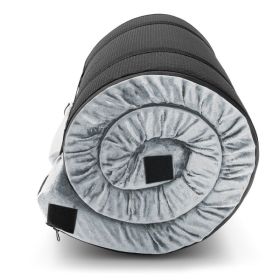Foldable Lightweight Memory Camping Mattress with Carrying Bag (Color: GRAY, size: 72" x 25" x 2.5")