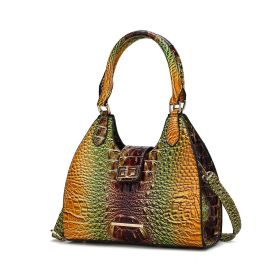 MKF Collection Ava Gradient Rainbow Faux Crocodile-Embossed Tote by Mia K (Material: Vegan Leather, Color: Brown)