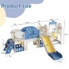 Toddler Slide, Kids Slide for Toddlers Age 1-4, 11in 1 Baby Slide Outdoor Indoor Playground with Basketball Hoop and Extra long aisle, Strong swing