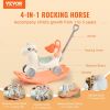 VEVOR 4 in 1 Rocking Horse for Toddlers 1-3 Years, Baby Rocking Horse with Detachable Balance Board, Push Handle and 4 Smooth Wheels