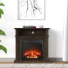 30" Electric Fireplace Remote Control Open Shelf